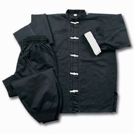 A Black Color Kung Fu Uniform Set