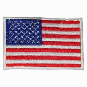 American Flag Patch on White Background