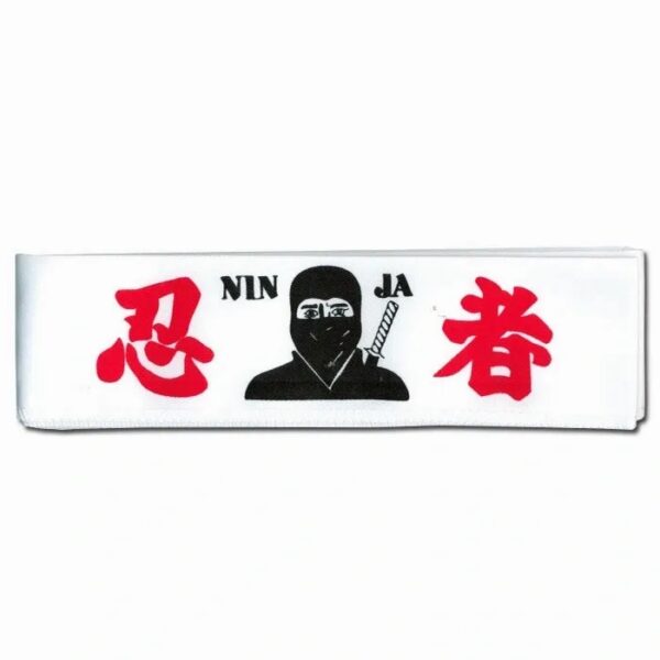 A White Color Headband With Ninja Sign