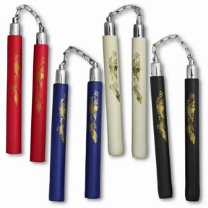 Different Color Gold Pattern Printed Nunchaku