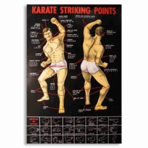 Karate Striking Points Poses in Black