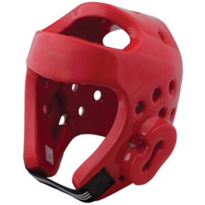 A Red Color Headgear With Strap