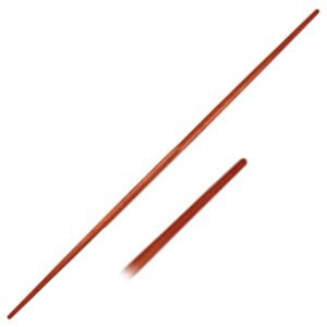 A pair of wooden sticks with one sticking out of the other.